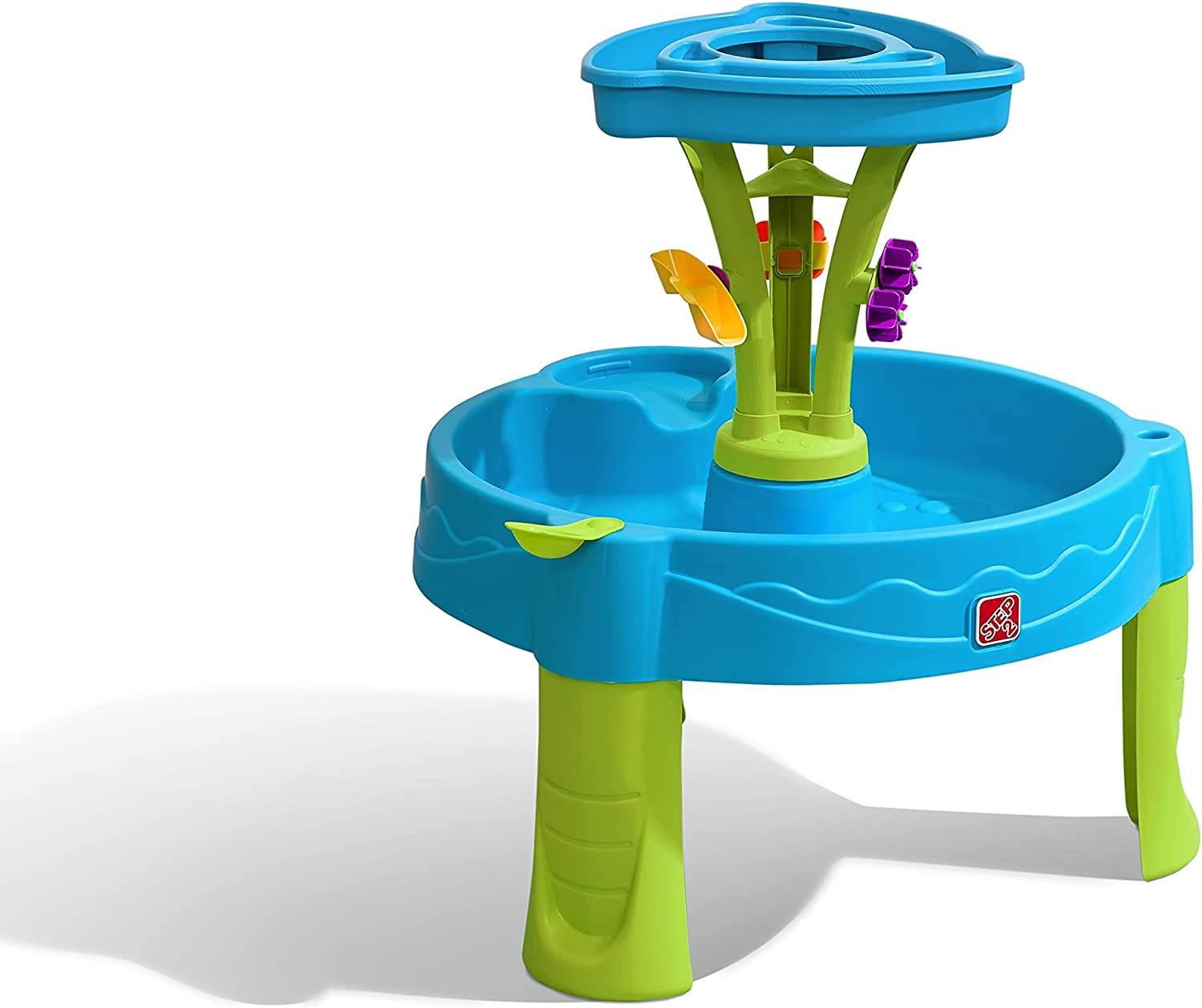 Step2 Summer Showers Splash Tower Water Table | Kids Water Play Table with 8-Pc Water Toy Accessory Set