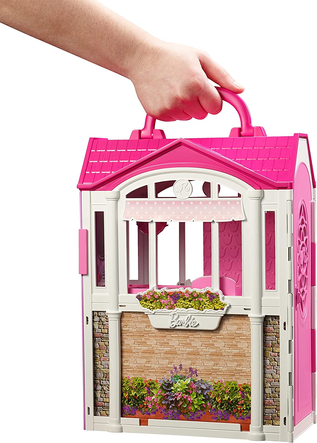Barbie Glam Getaway Portable Dollhouse. 1 Story with Furniture. Accessories and Carrying Handle. for 3 to 7 Year Olds
