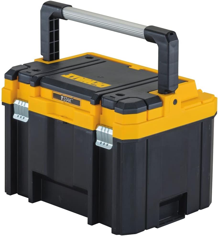 DEWALT TSTAK Tool Box. Extra Large Design. Fixed Divider for Tool Organization. Water and Debris Resistant (DWST17814).Black