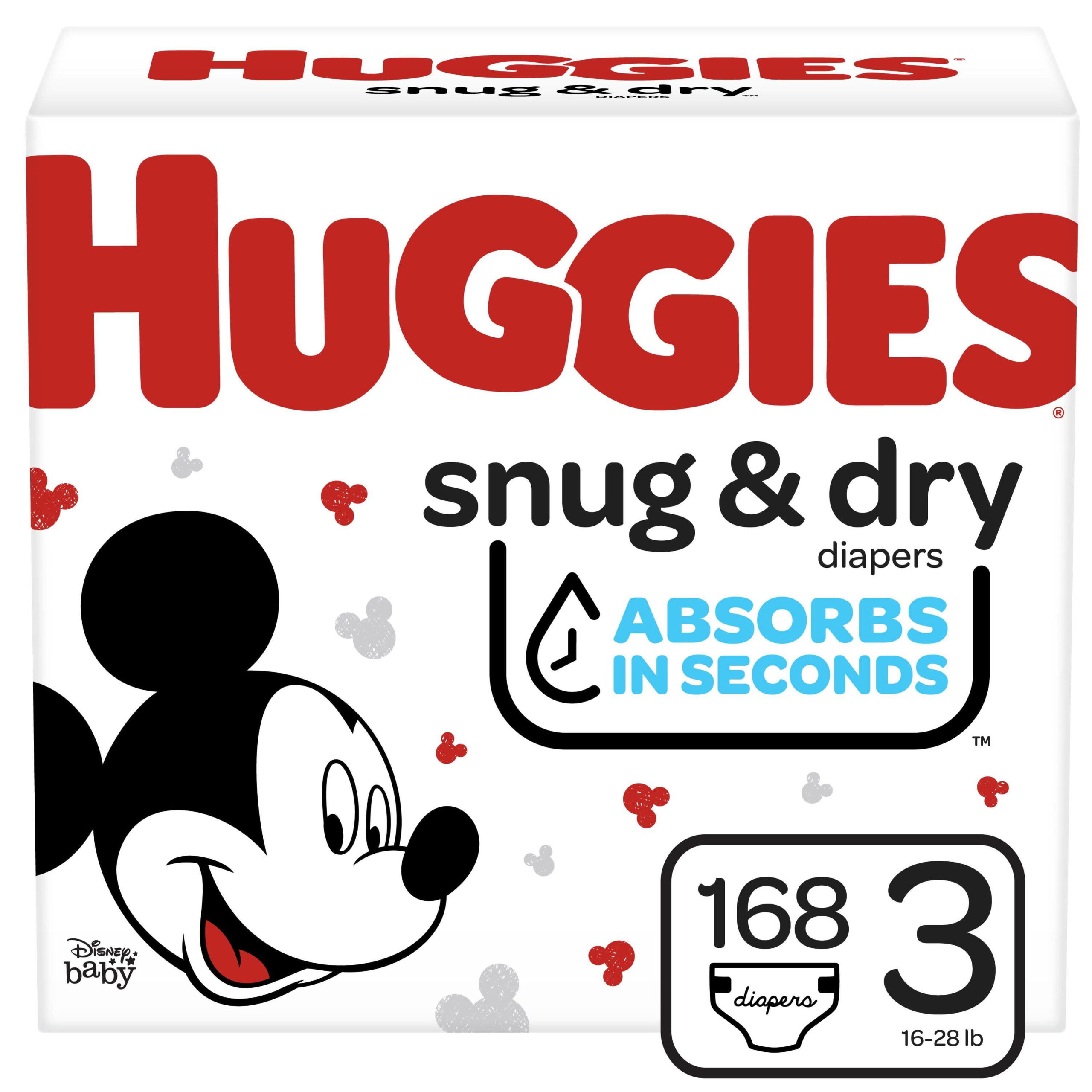 Huggies Snug & Dry Baby Diapers. Size 3. 168 Ct