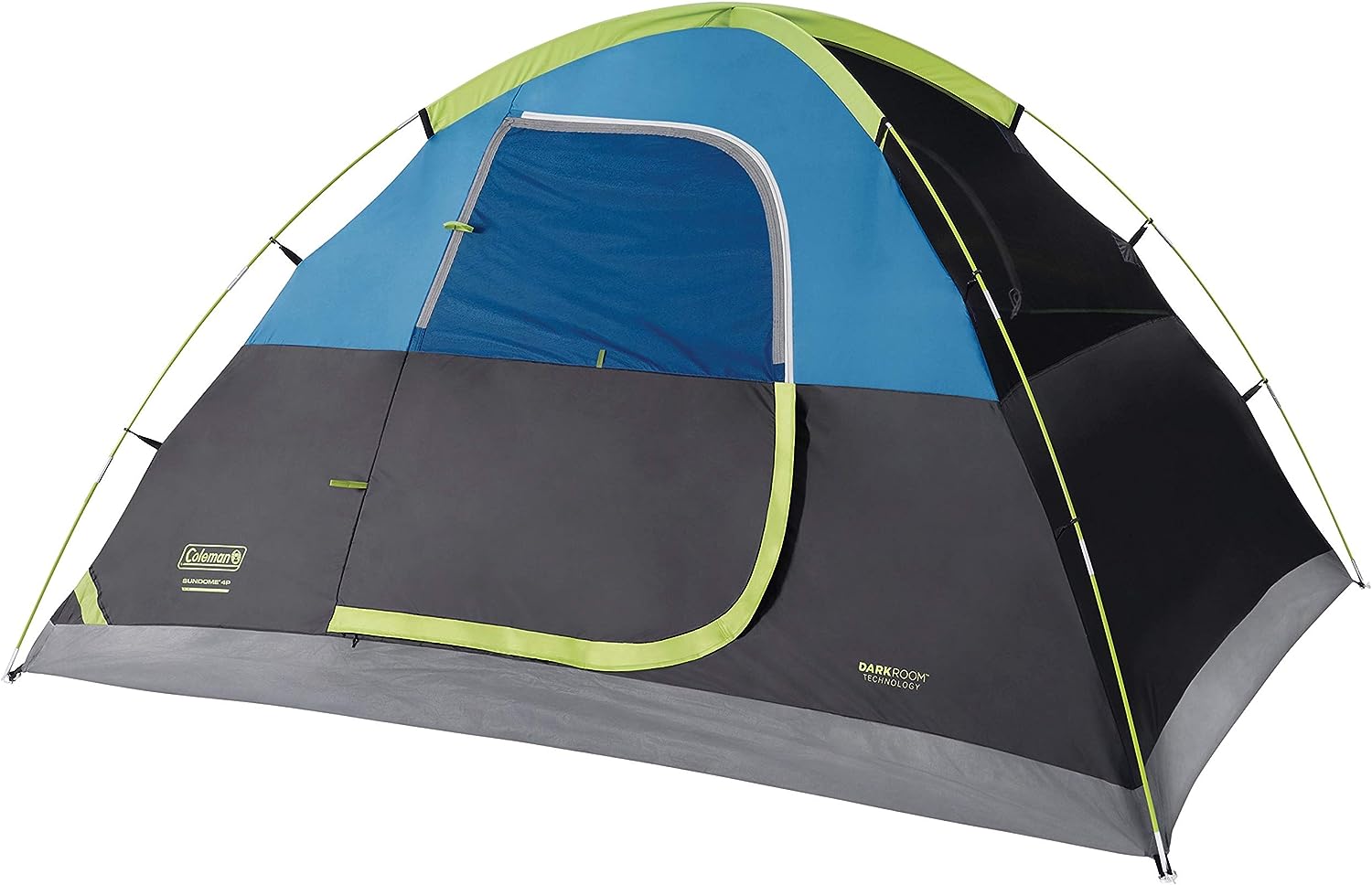 Coleman Dark Room Sundome Camping Tent 4 Person Tent Blocks 90% of Sunlight and Keeps Inside Cool. Lightweight Tent for Camping Includes Rainfly. Carry Bag. and Easy Setup