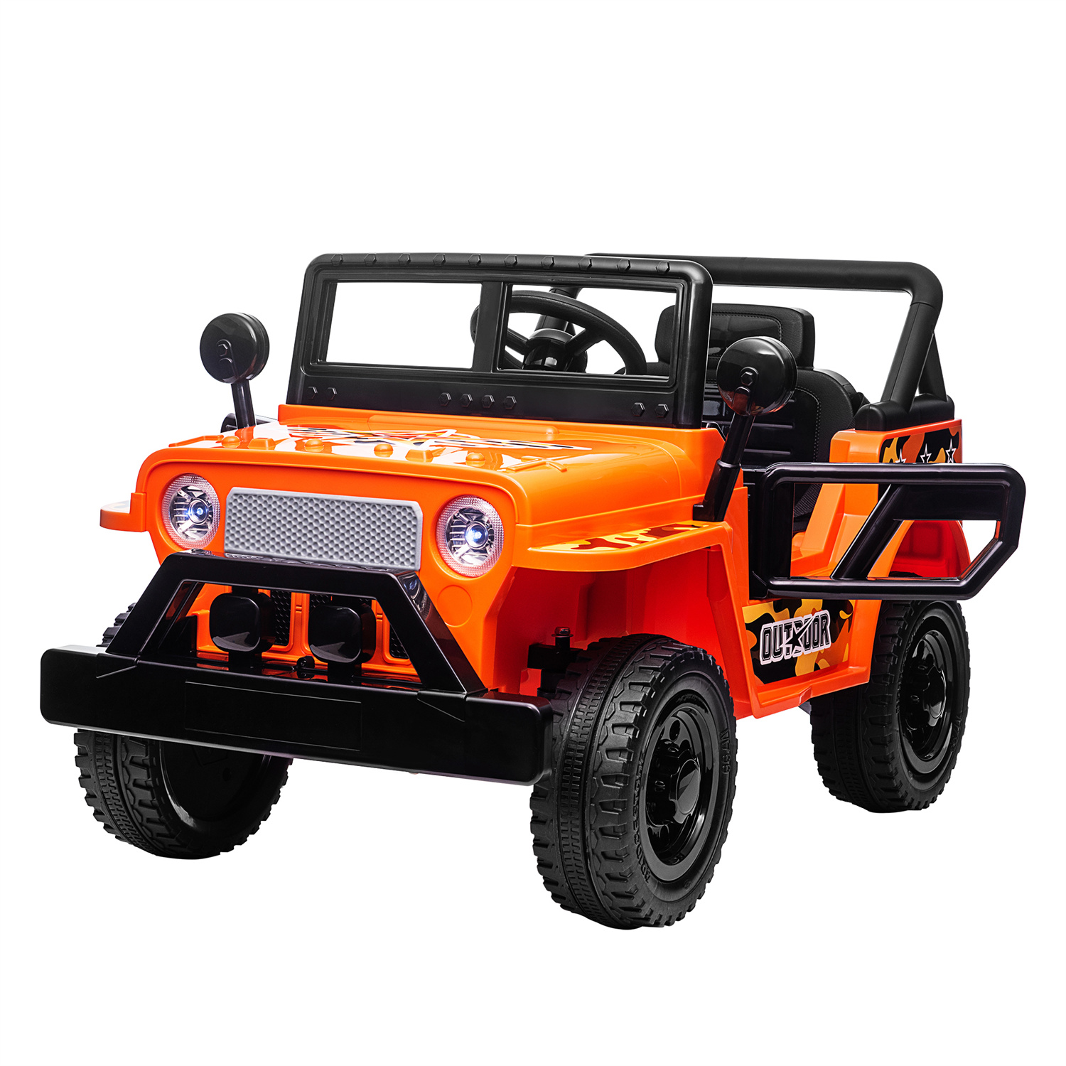 12V Kids Ride on Car. Electric Ride On Truck Toy with LED Lights. Horn and Openable Doors for 3-6 Years Old Kids. Max Weight 66 lbs