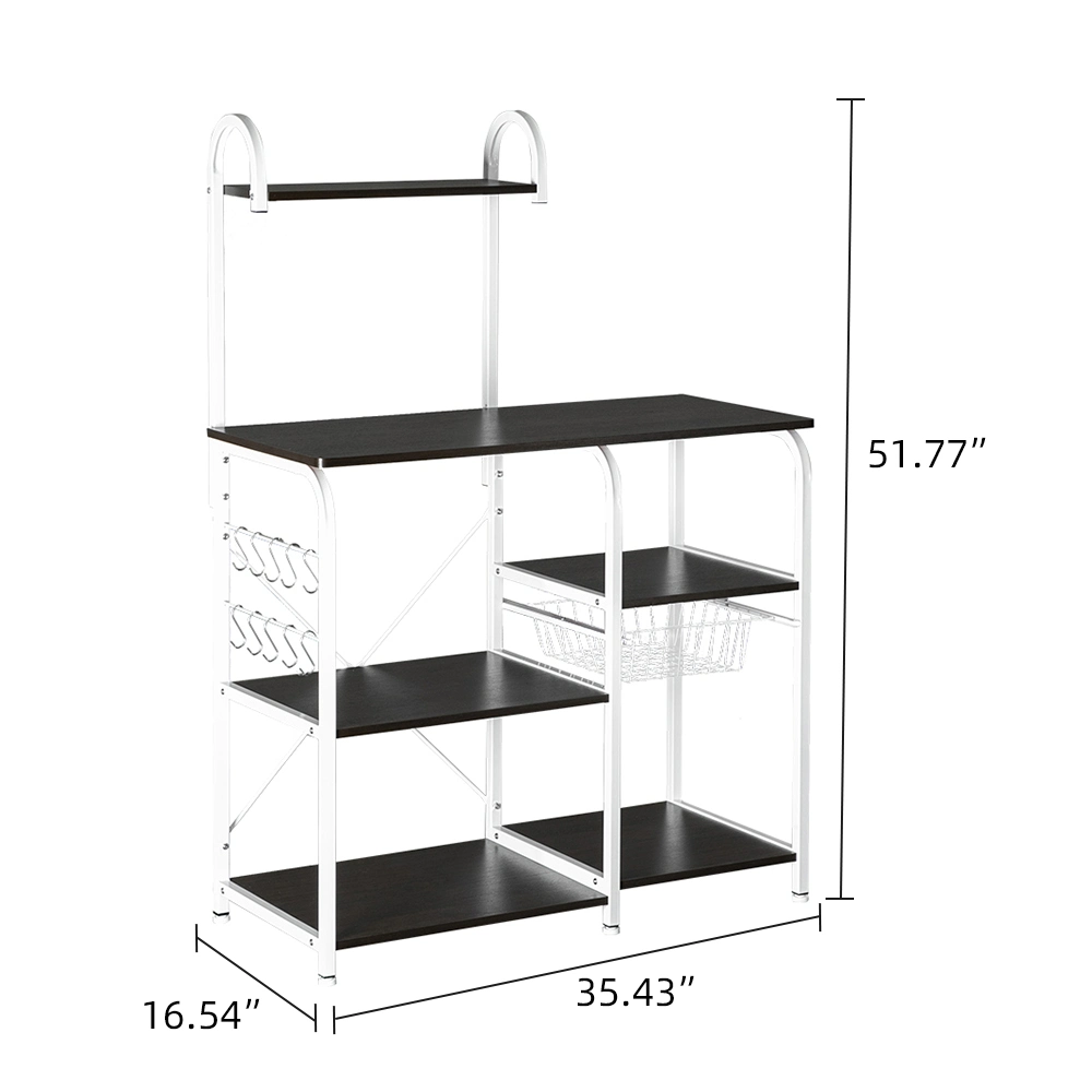DISCOUNTTODAY Functional Kitchen Baker-s Rack Utility Microwave Oven Stand Storage Cart Workstation Shelf. Black 35.43 x 16.54 x 51.77