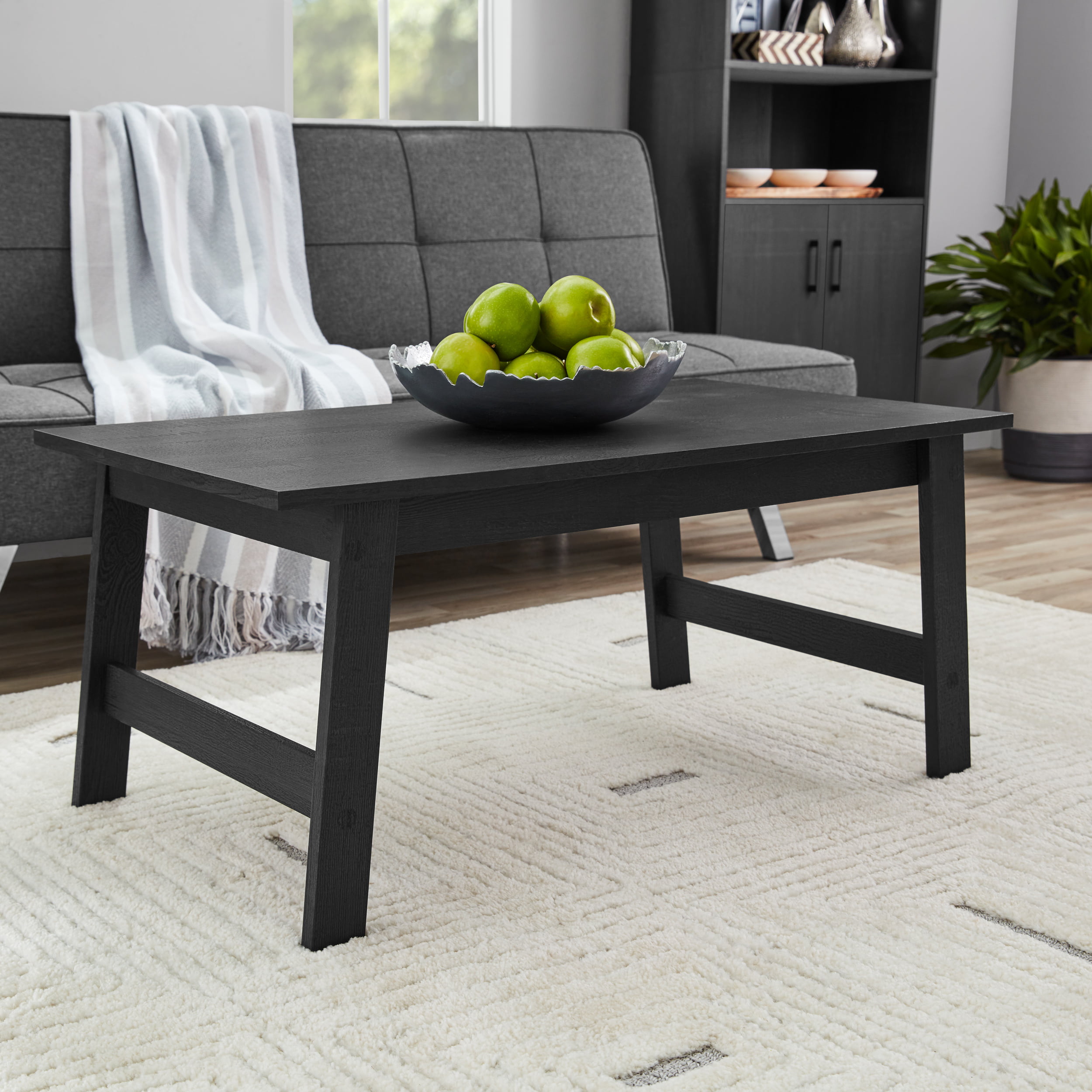 Mainstays Wood Rectangle Coffee Table. Black