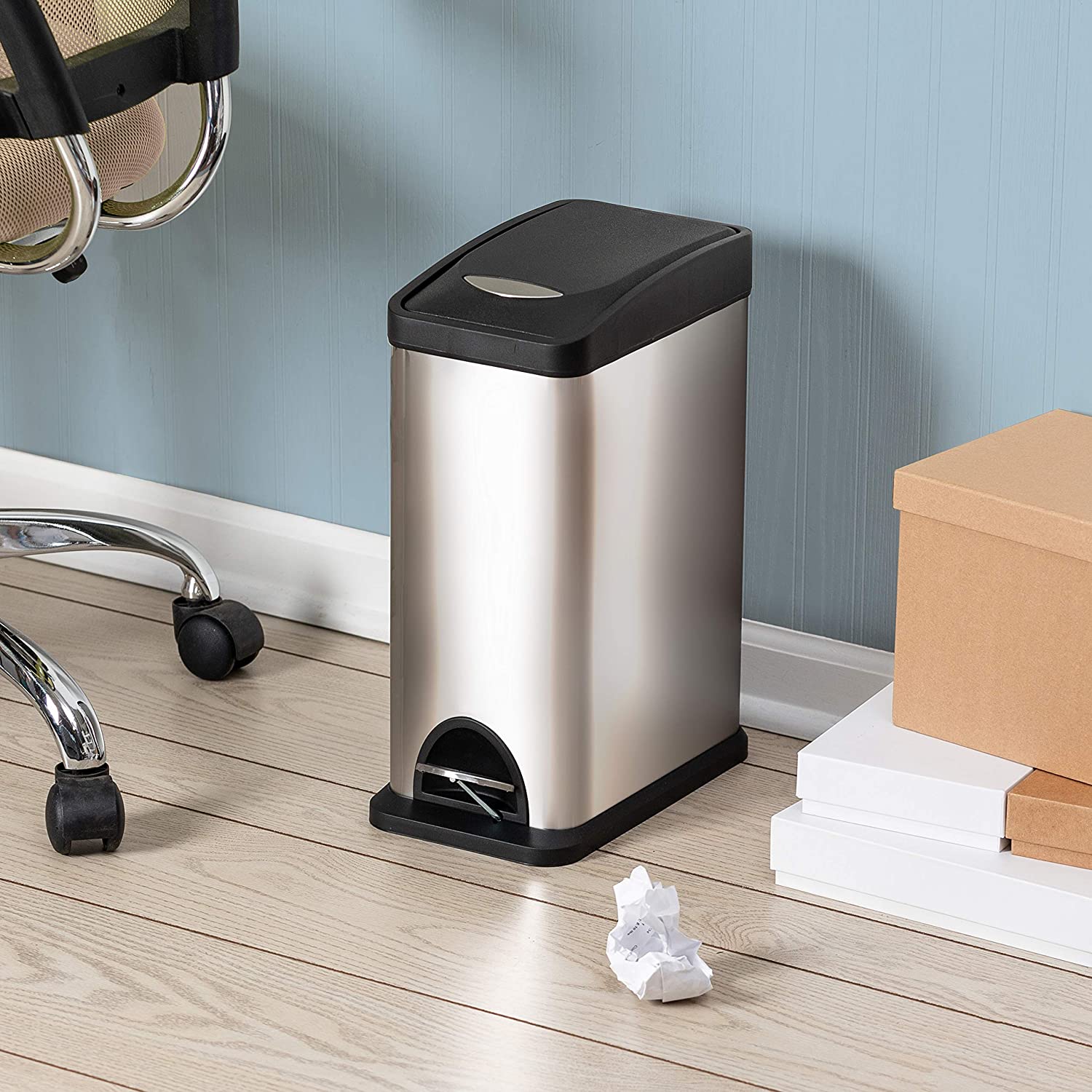 Honey Can Do Stainless Steel 8L Rectangular Step Can