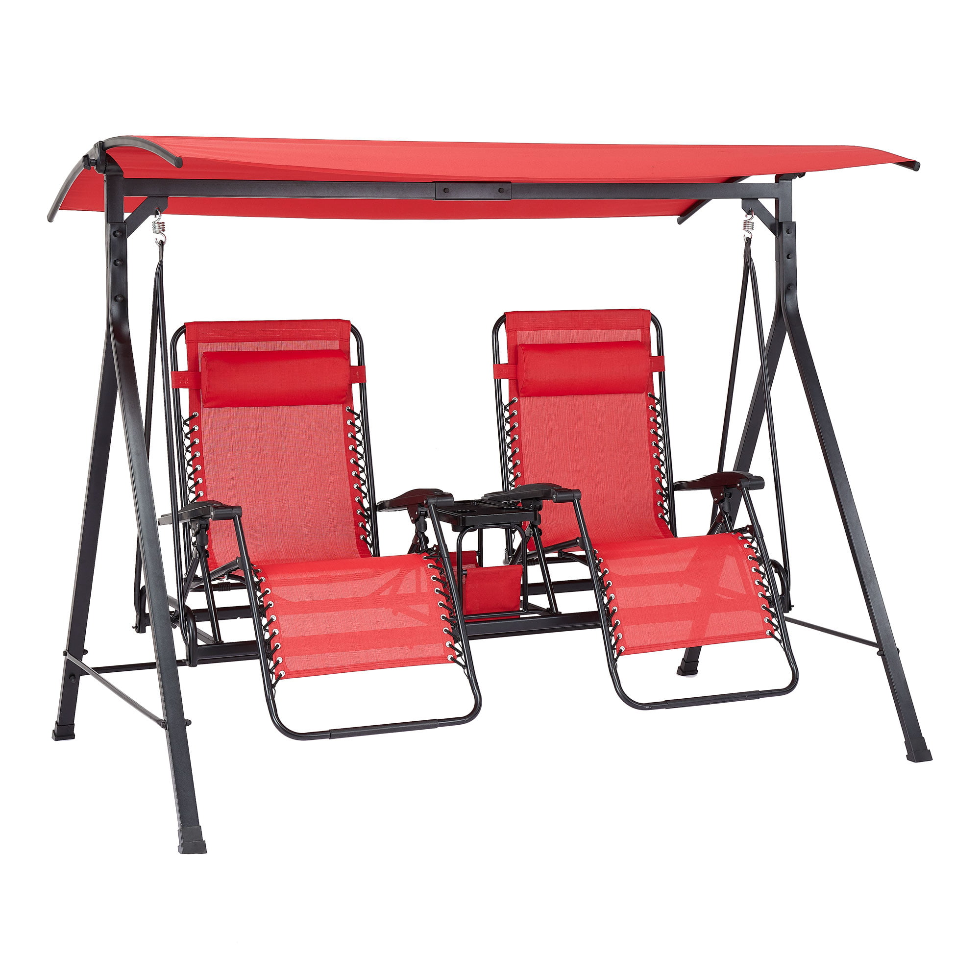 Mainstays Zero-Gravity Steel Porch Swing - Red/Black