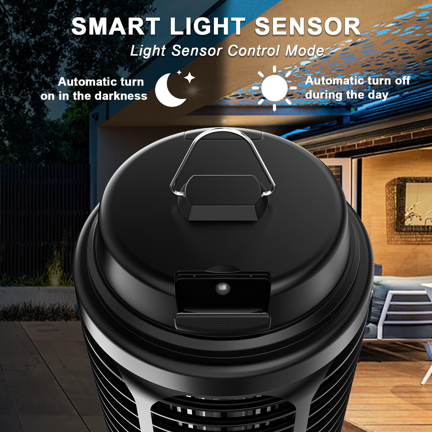 VANELC Bug Zapper Outdoor. Mosquito Zapper with Dusk to Dawn Light Sensor. 18W Electric Fly Zapper. Waterproof Mosquito Killer. Mosquito Repellent Outdoor. Fly Trap for Home. Garden. Outdoor Mosquito Control