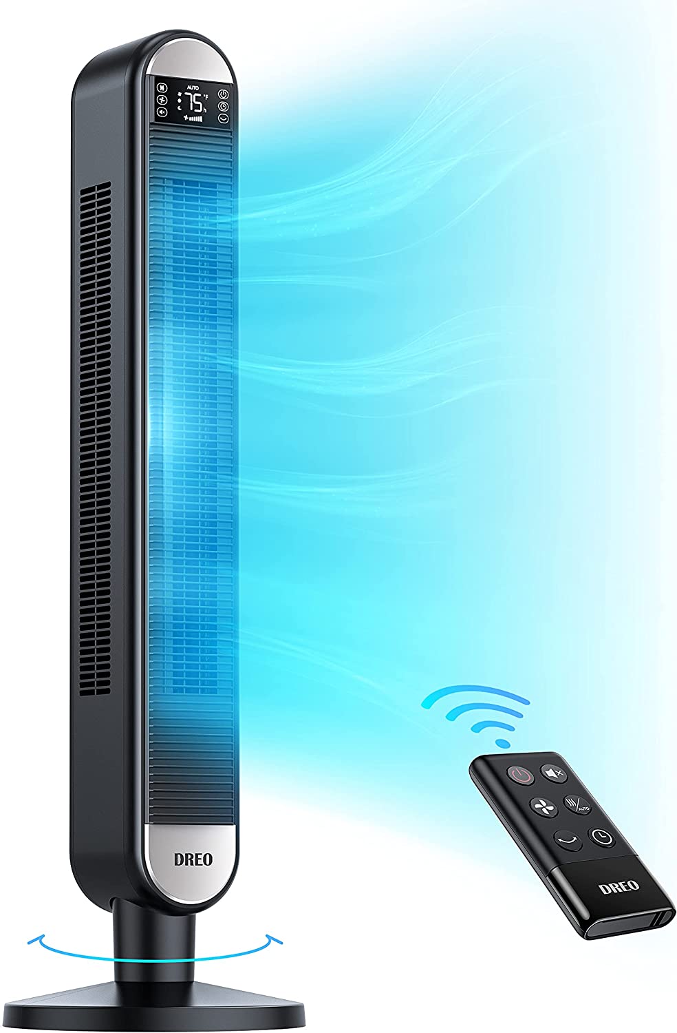 Dreo Tower Fan for Bedroom. 90° Oscillating Fan. 42 Inch Bladeless Floor Fan. Quiet Cooling Fan with Remote