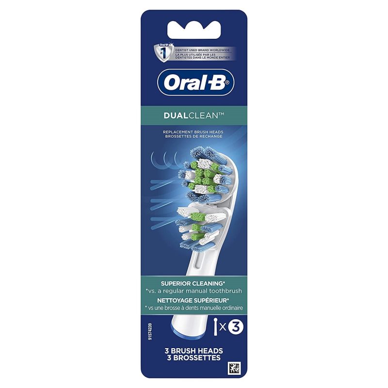 Oral-B Dual Clean Replacement Electric Toothbrush Replacement Heads. 3ct