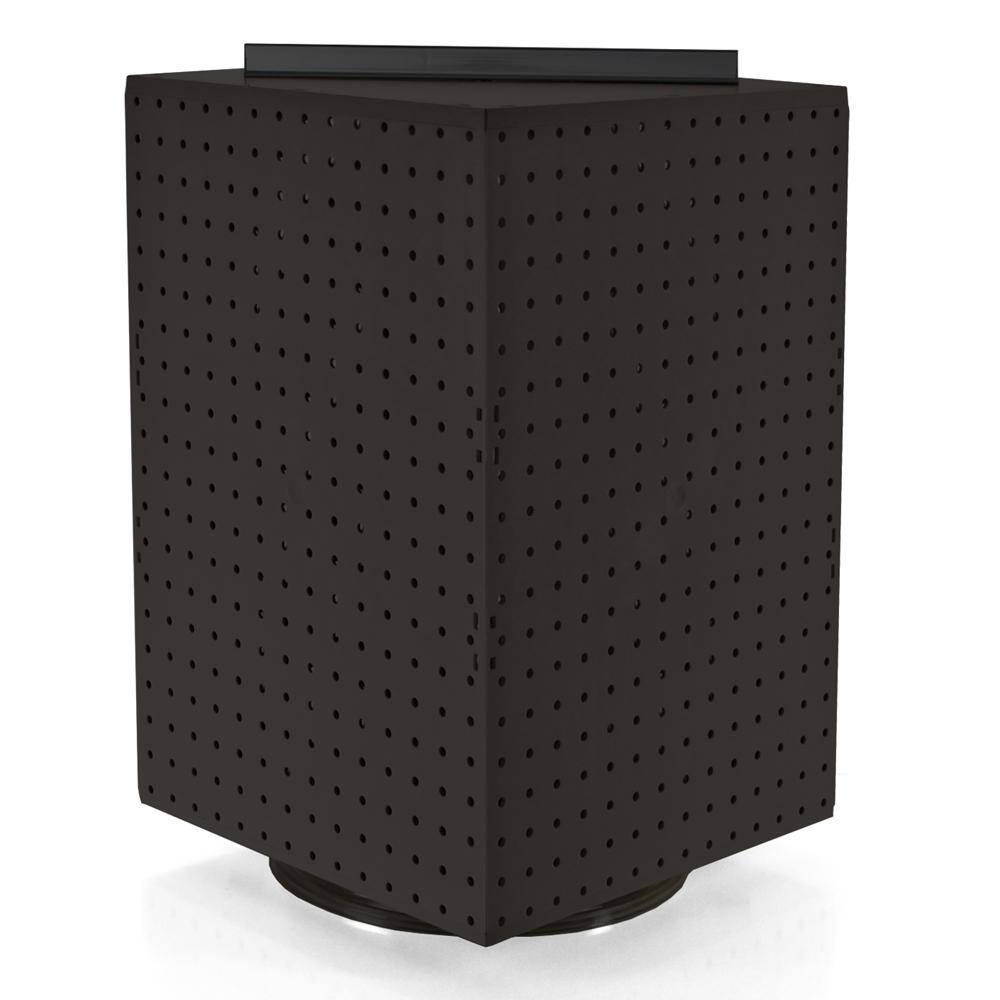 Azar Displays 701414-BLK 20 in. H x 14 in. W Interlock Pegboard Tower on a Revolving Base in Black