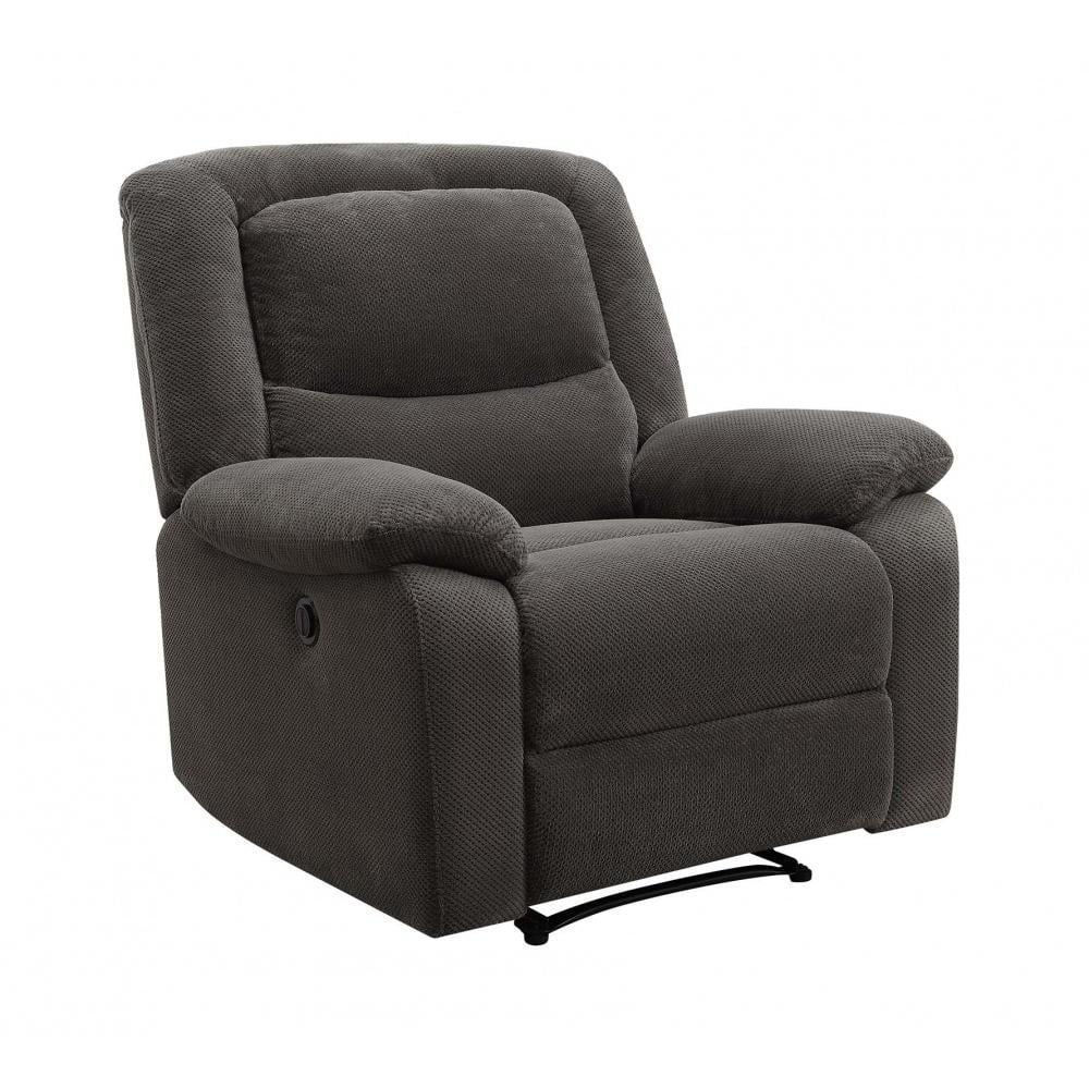 Serta Push-Button Power Recliner with Deep Body Cushions. Gray Fabric