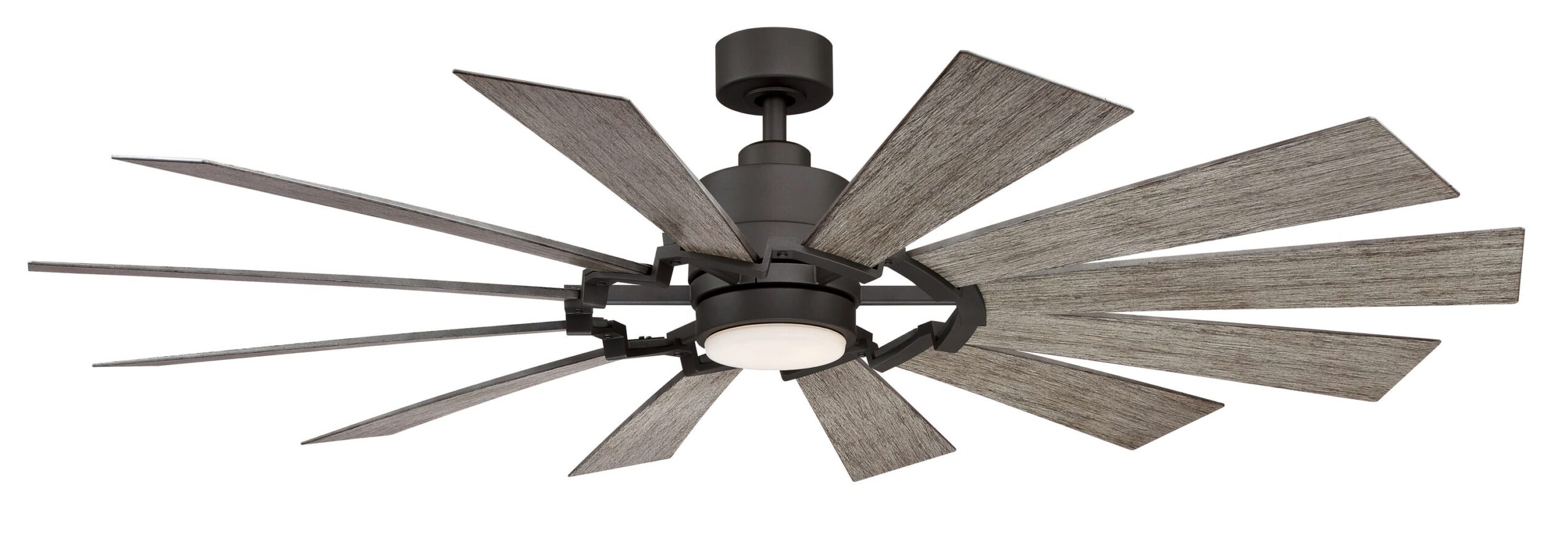 Fanimation Studio Collection Kindred 60-in Matte Greige Color-changing LED Indoor/Outdoor Ceiling Fan with Light Remote (12-Blade)