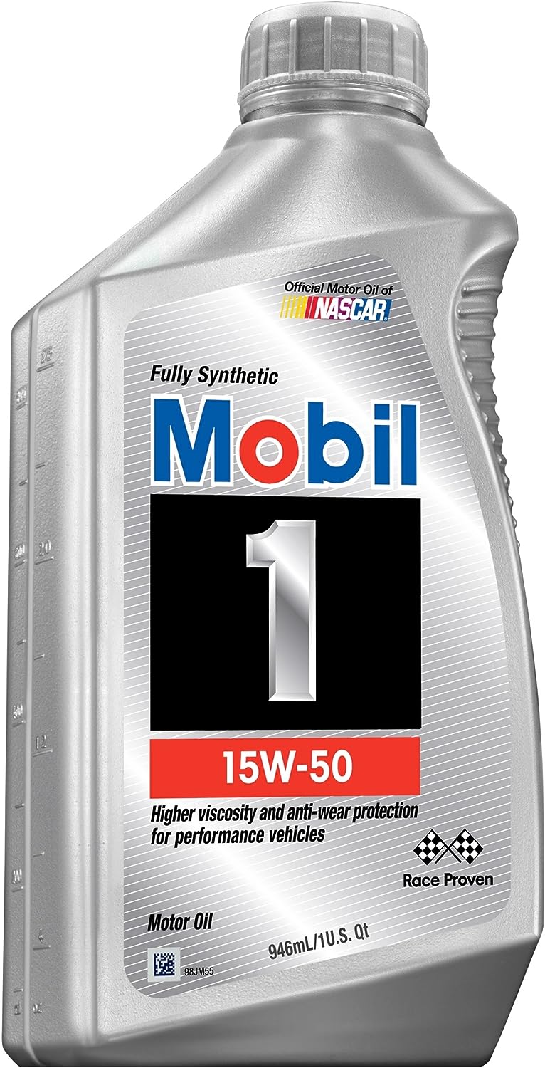 Mobil 1 94002 15W-50 Synthetic Motor Oil - 1 Quart (Pack of 6)