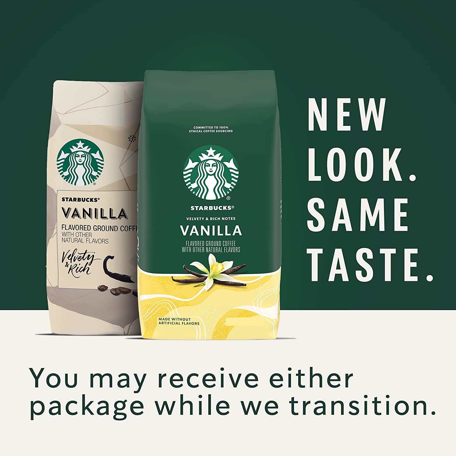 Starbucks Ground Coffee Vanilla Flavored Coffee Naturally Flavored 100% Arabica 6 bags (11 oz each)