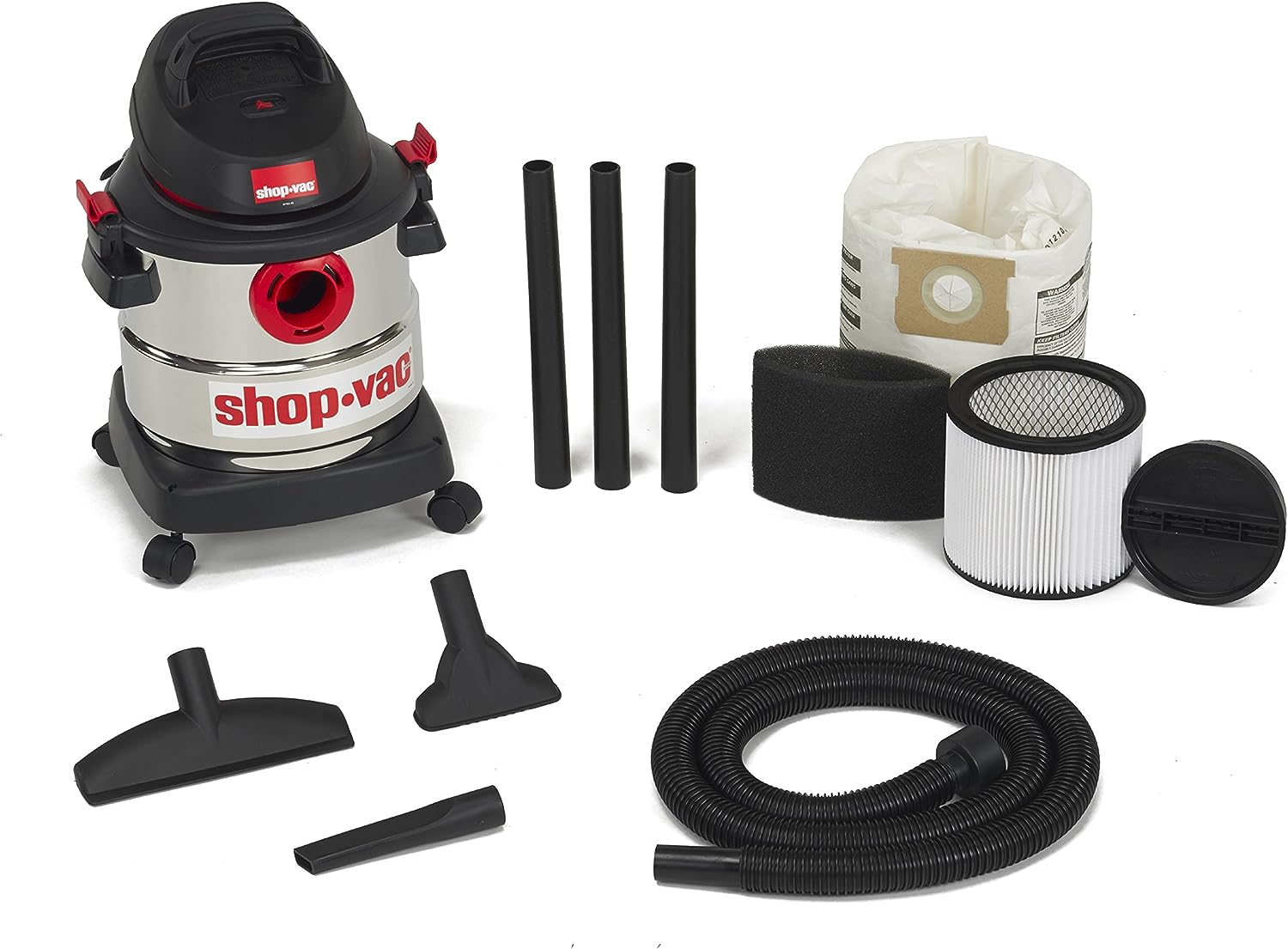 Shop-Vac 5989300 5-Gallon 4.5 Peak HP Stainless Steel Wet Dry Vacuum.Black. Black