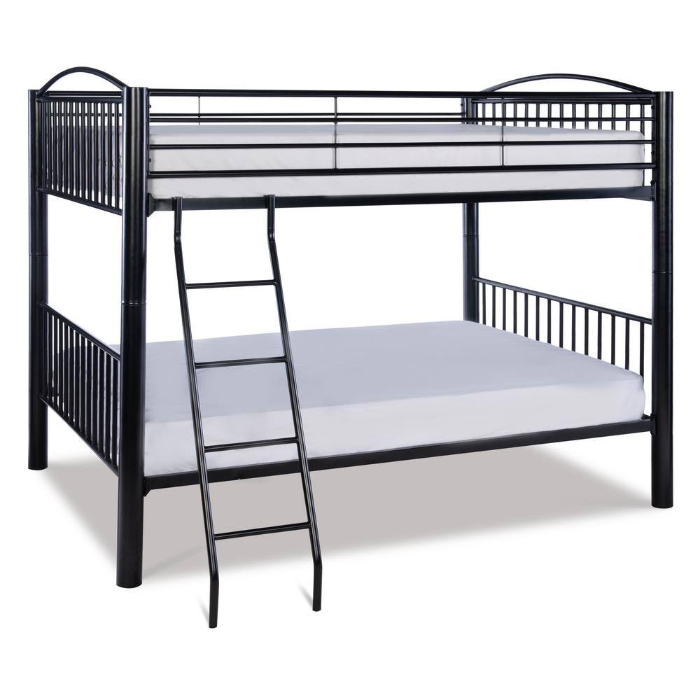 Powell Company  Janvier Black Powder Coated Heavy Metal Full Over Full Bunk Bed