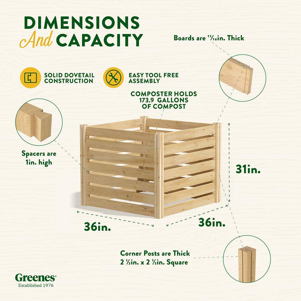 Greenes Fence RCCOMP36 Greenes 173.92 Gal. Cedar Wood Composter