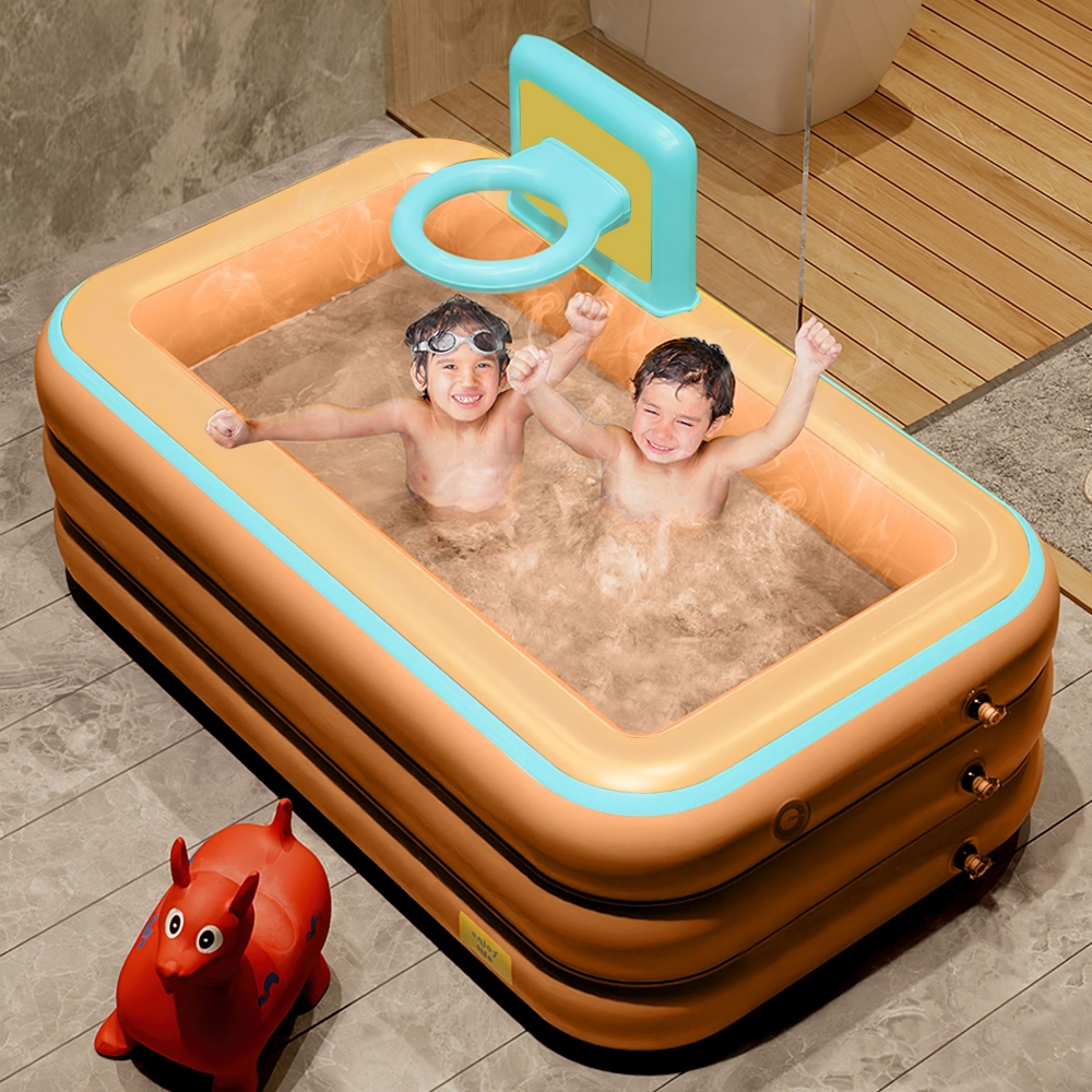 Children-s Swimming Pool. Inflatable Swimming Pool with Basketball Stand