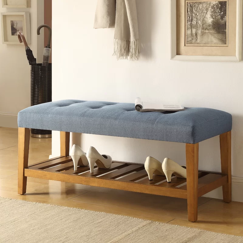 ACME Furniture Acme 96684 Charla Bench. Blue and Oak. One Size