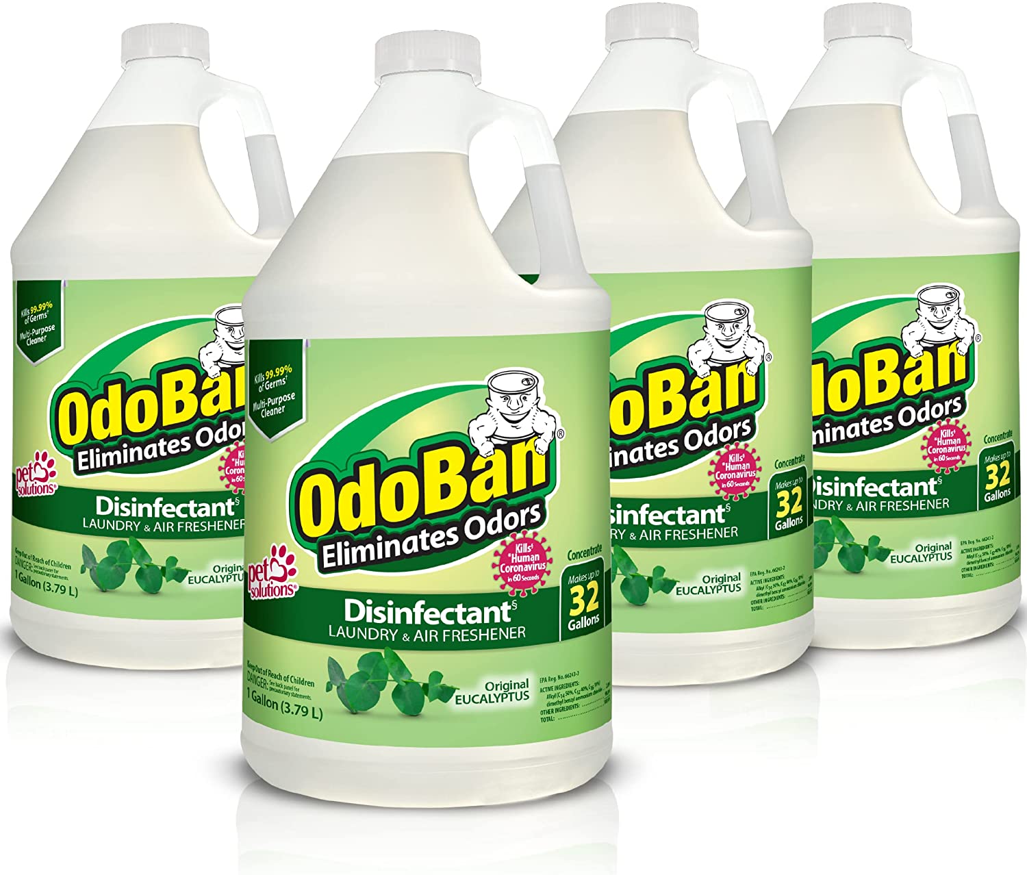OdoBan Disinfectant Concentrate and Odor Eliminator. 4 Gallons. Original Eucalyptus Scent