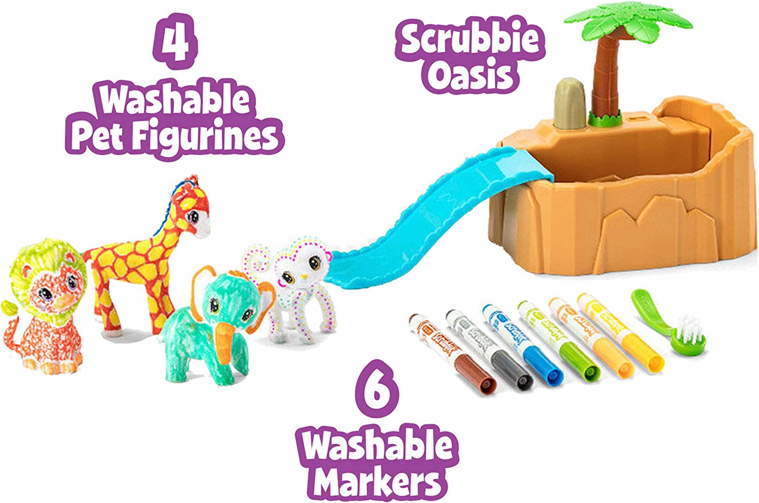 Crayola Scribble Scrubbie Safari Animals Tub Set. Toys for Girls & Boys. Gift for Kids. Age 3. 4. 5. 6
