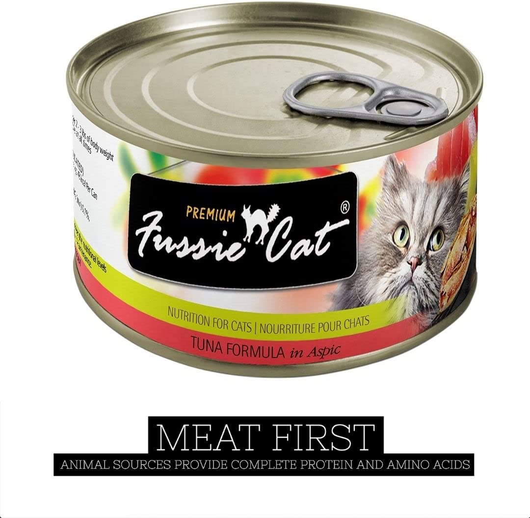 Fussie Cat Premium Tuna Formula in Aspic Grain-Free Canned Cat Food 5.5 oz case of 24