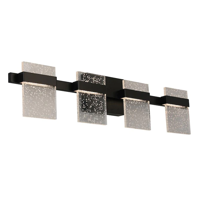 EGLO 204488A Madrona 30.75-in 4-Light Black LED Transitional Vanity Light
