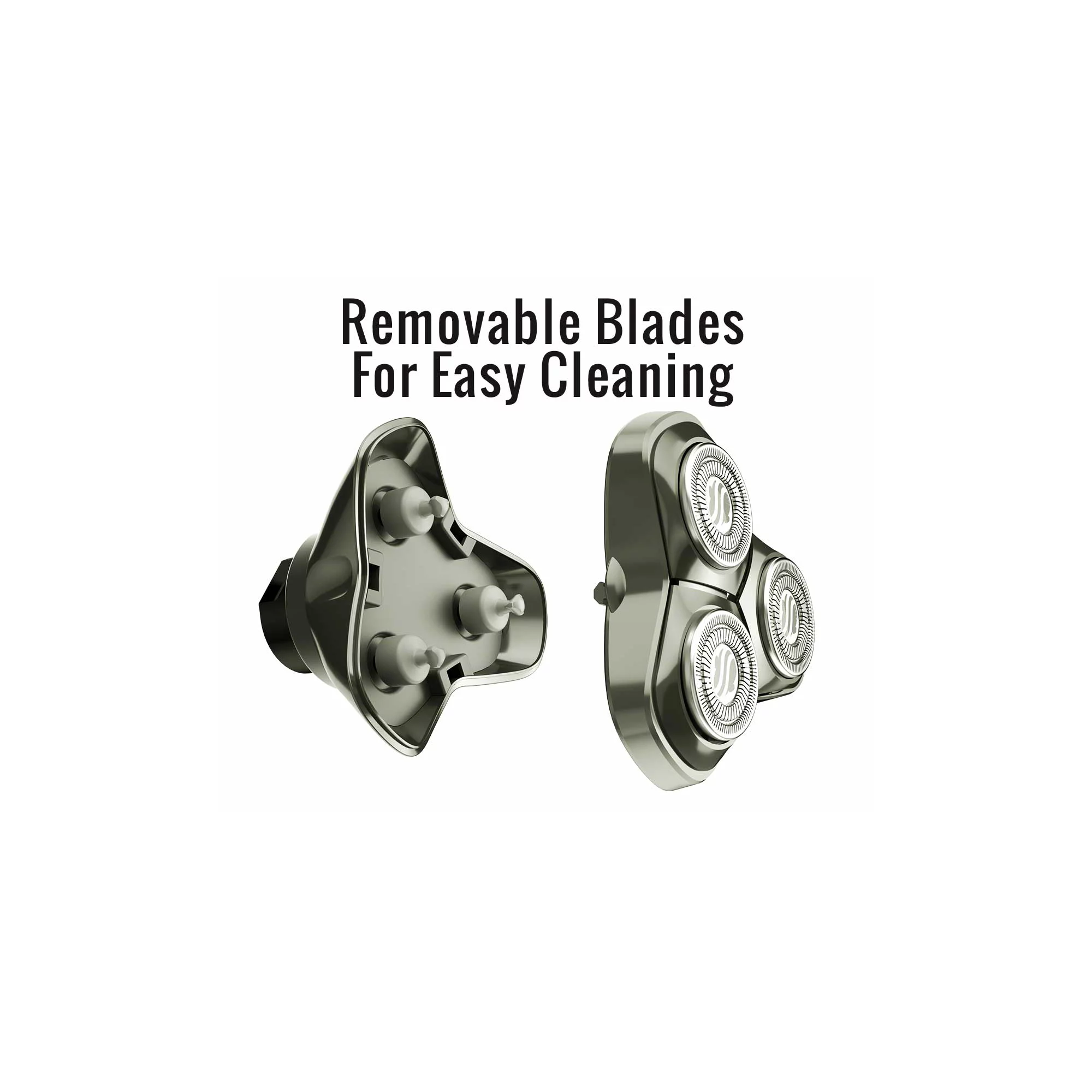 Skull Shaver Palm 3 Head Electric Razor for Men Face and Head Smooth Water Resistant Cordless Rechargeable Electric Shaver