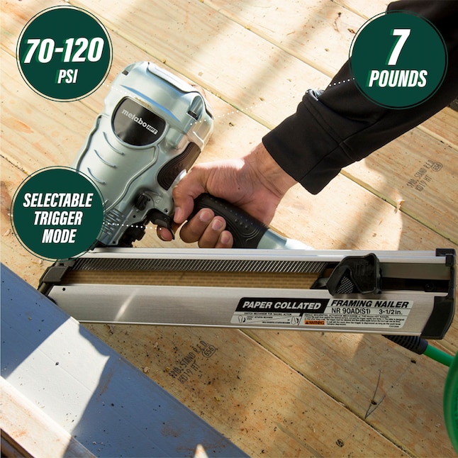 Metabo HPT NR90ADS1M 30-Degree Pneumatic Framing Nail Gun (Nailer)