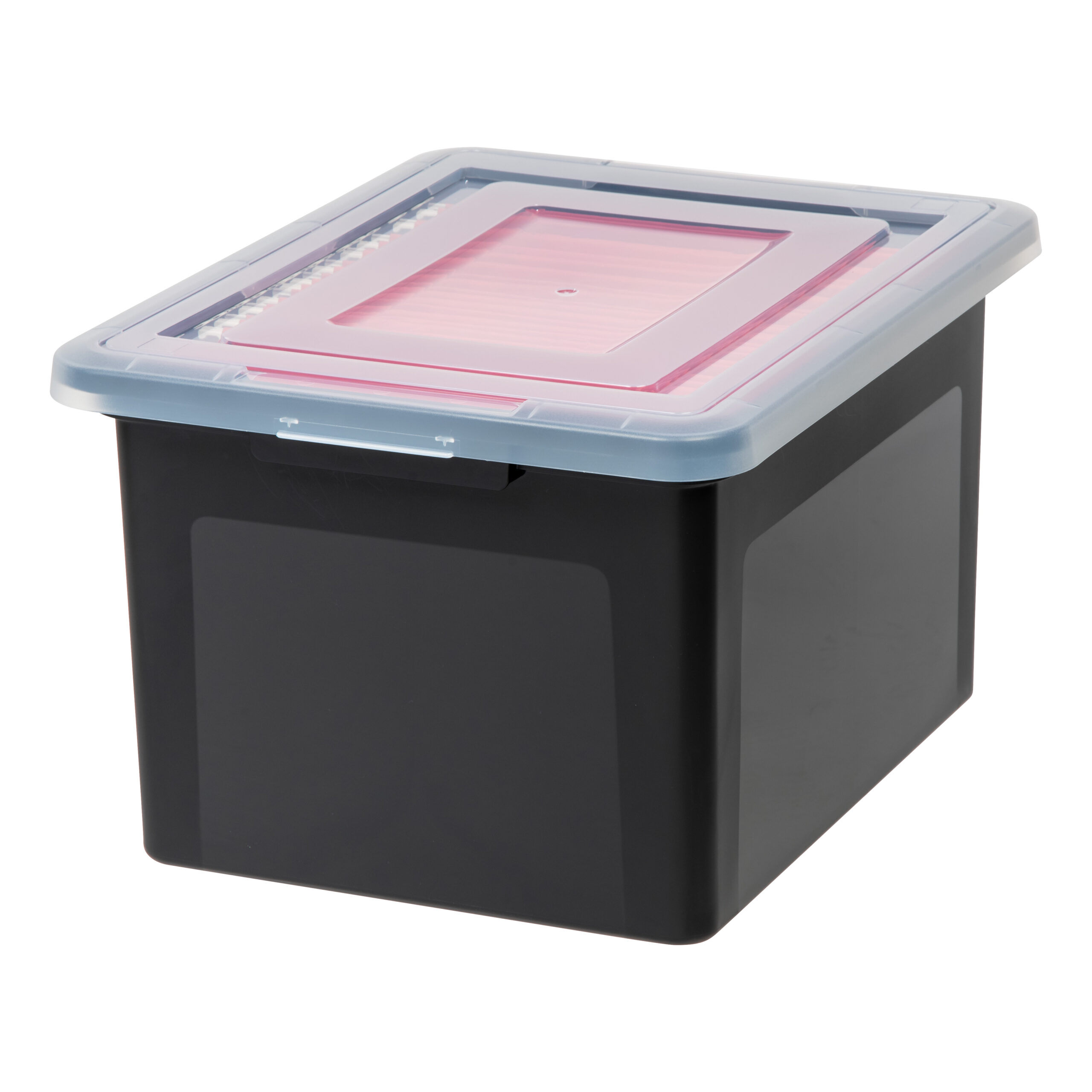 IRIS USA Letter and Legal Size File Box. Black. Set of 4