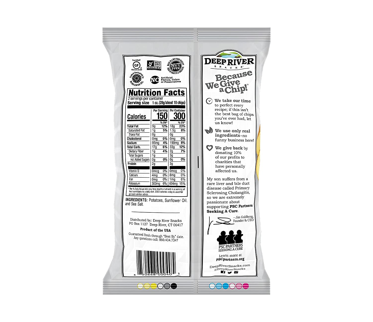 Deep River Snacks Original Sea Salt Kettle Cooked Potato Chips. 2 Ounce (Pack of 24)