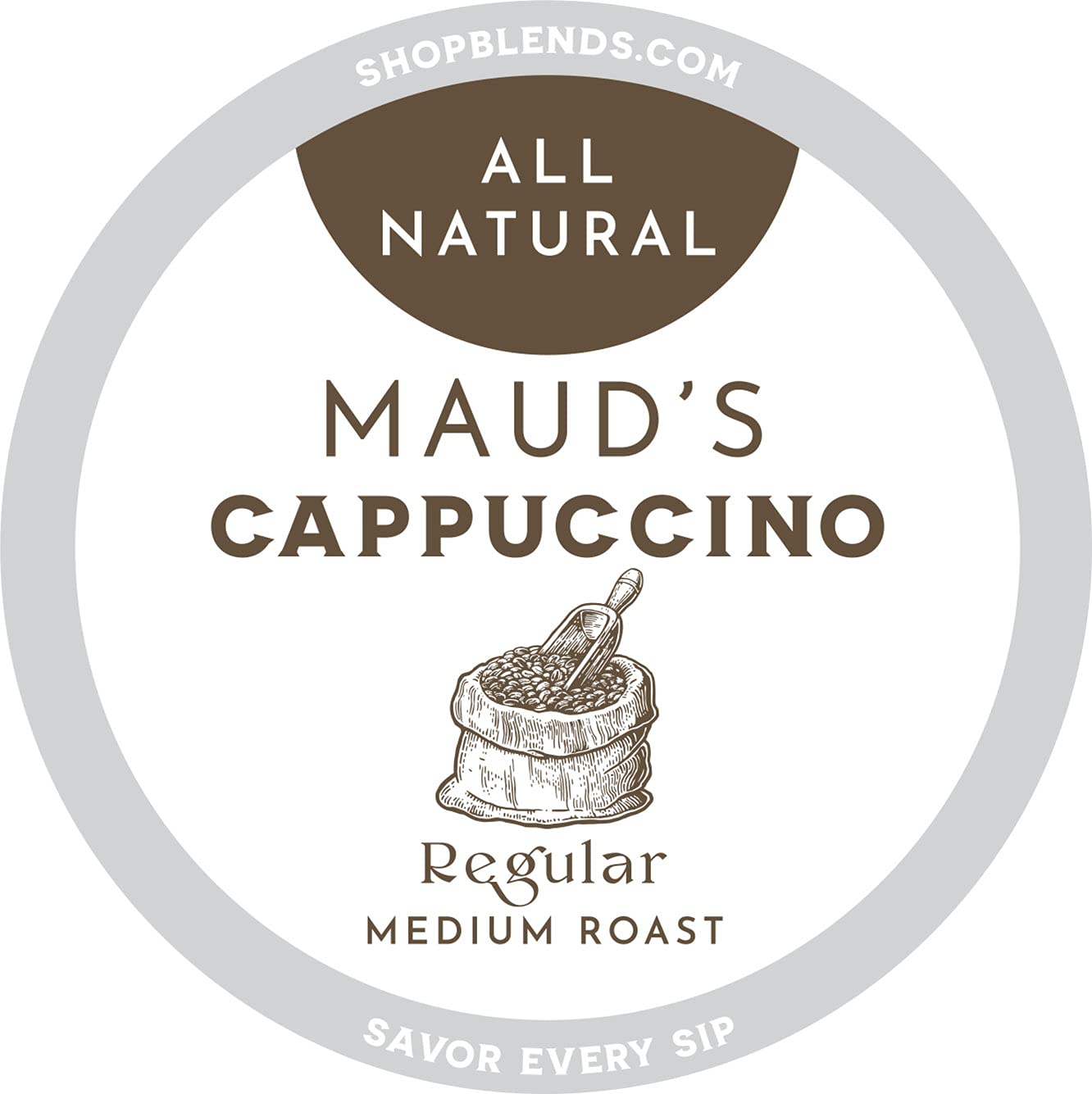 Maud-s Classic Cappuccino Coffee Pods (Medium Dark Roast) 16ct Pods. 100% Arabica Coffee