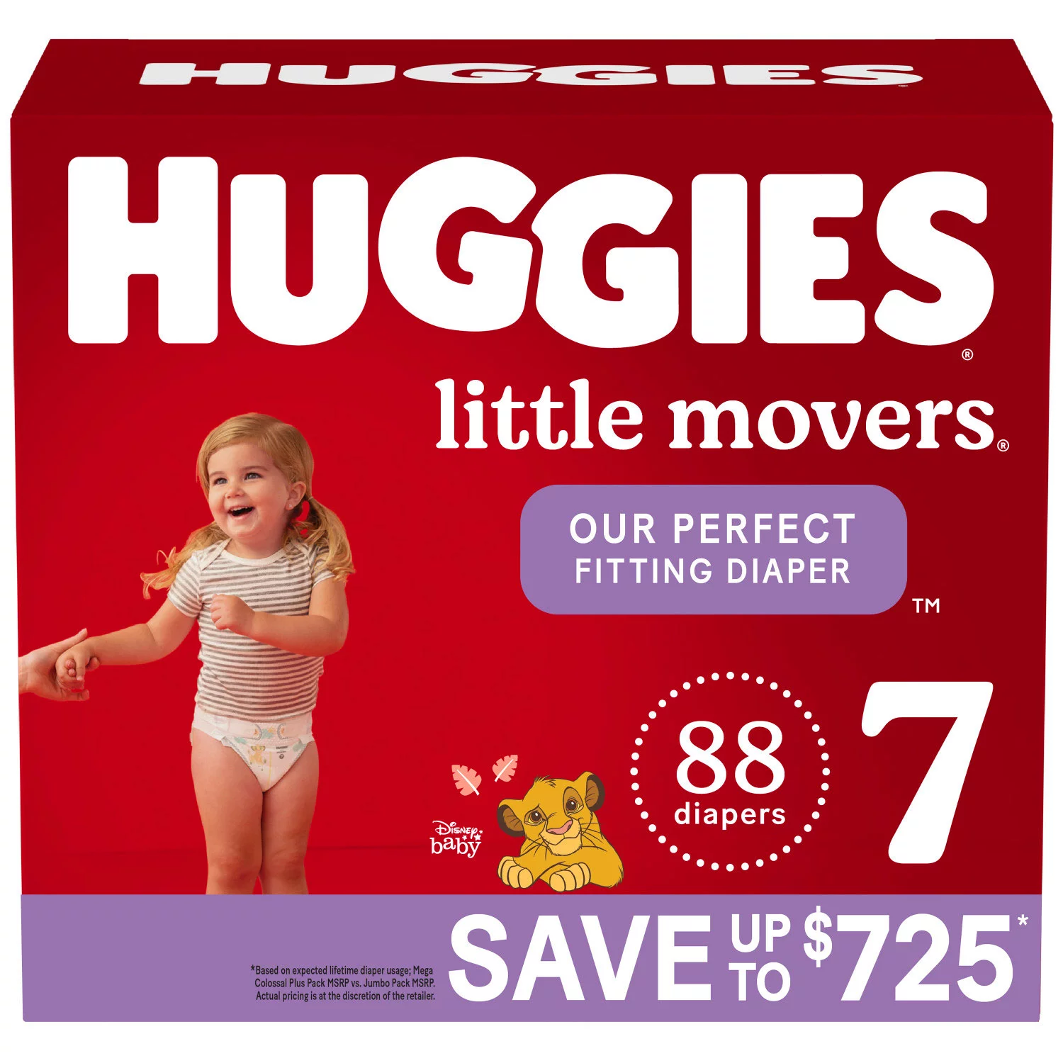 Baby Diapers Size 7. 88 Ct. Huggies Little Movers
