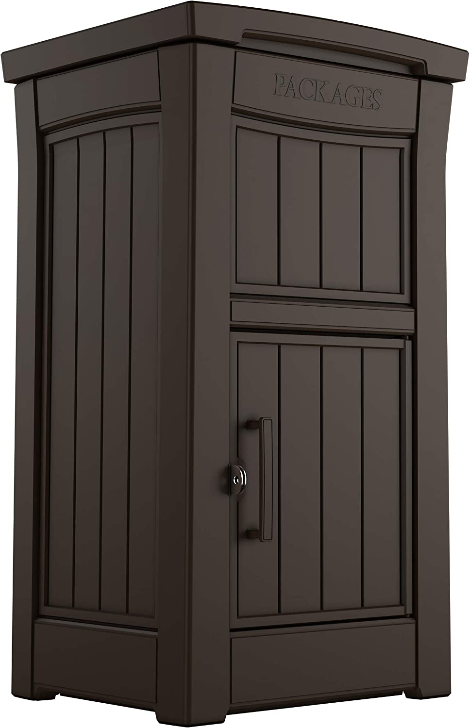 Keter 245523 Delivery Box for Porch with Lockable Secure Storage Compartment to Keep Packages Safe. One size. Brown