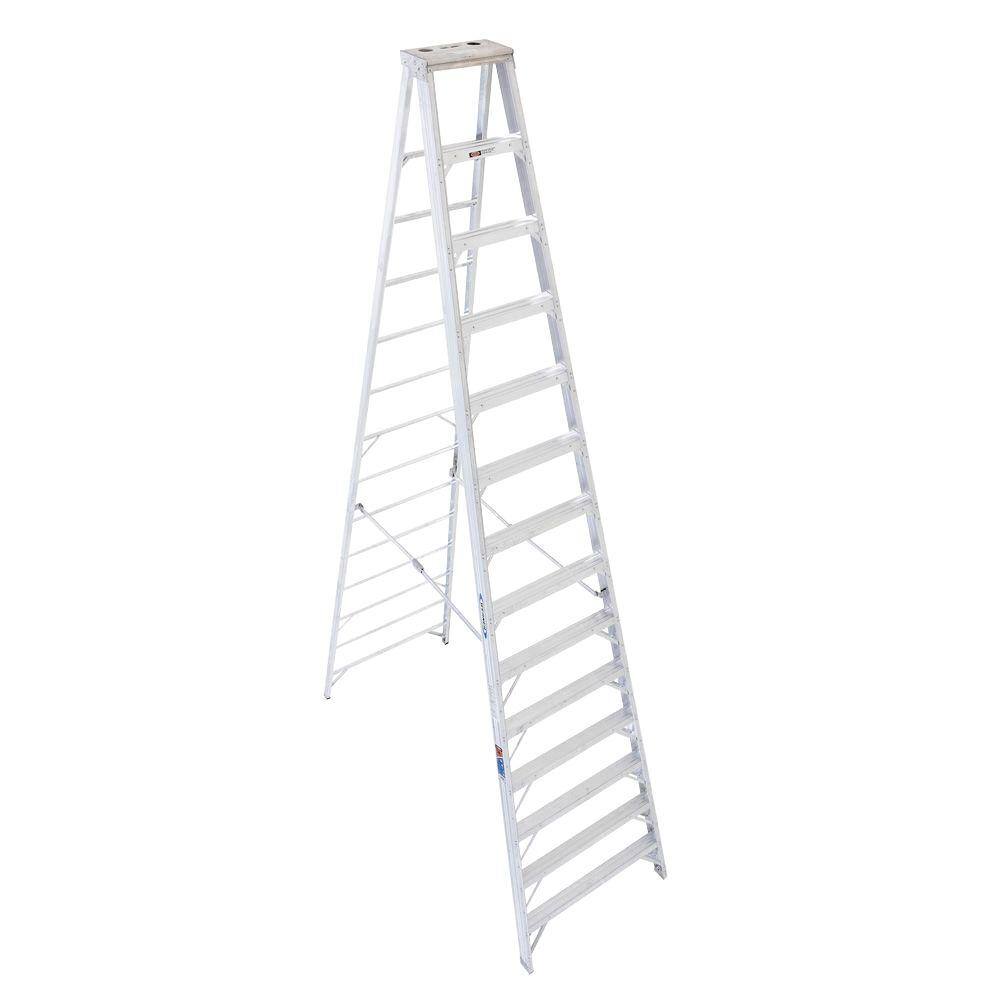 Werner 414 14 ft. Aluminum Step Ladder with 300 lb. Load Capacity Type IA Duty Rating
