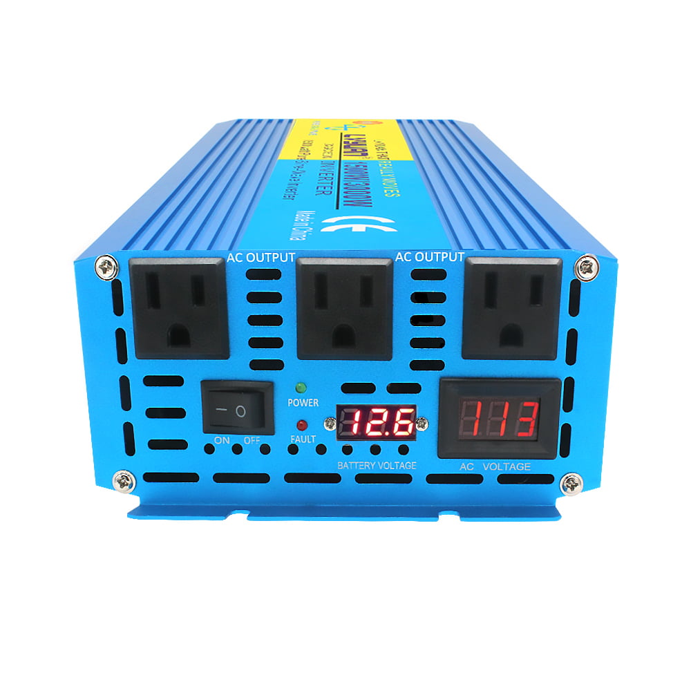 LVYUAN 1500 Watts 3000 Watts Pure Sine Wave Power Inverter DC 12V to AC 110V 120V Car Converter Adapter LED Display