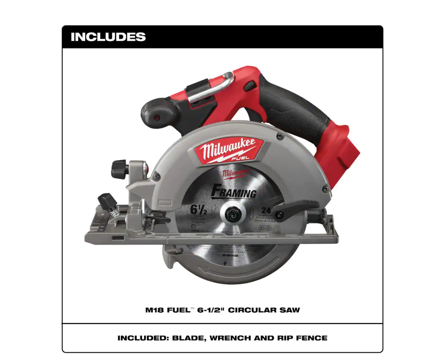 Milwaukee 2730-20 M18 FUEL 18-Volt Lithium-Ion Brushless Cordless 6-1/2 in. Circular Saw (Tool-Only)