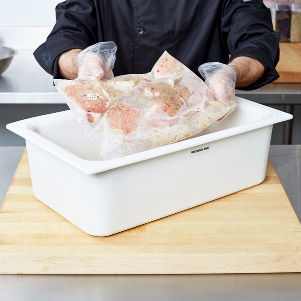 Carlisle CM110002 Coldmaster Full Size White Cold ABS Plastic Food Pan - 6″ Deep