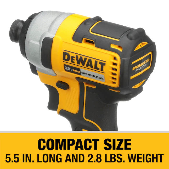 DEWALT DCF787C1 20-volt Max 1/4-in Variable Speed Brushless Cordless Impact Driver (1-Battery Included)