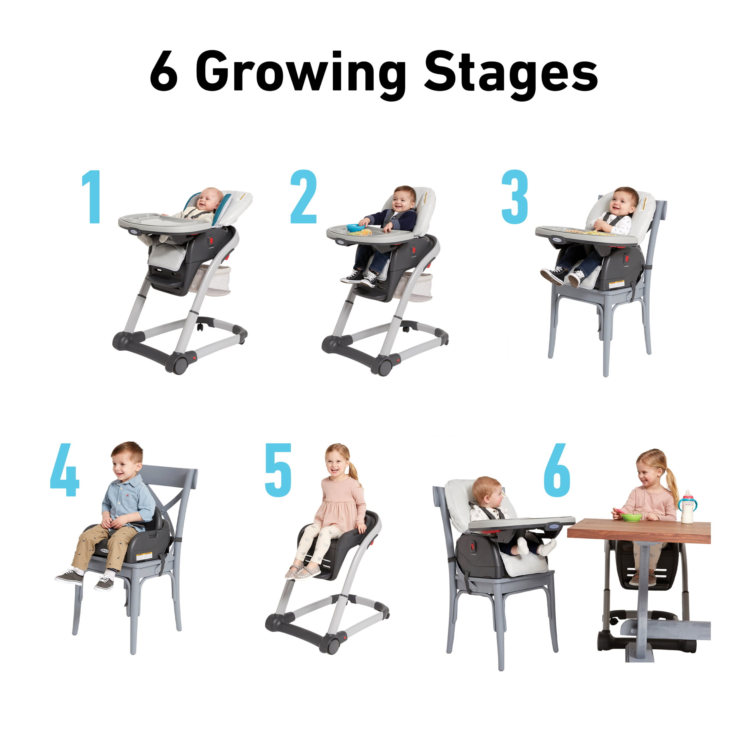 Graco Blossom™ 6-in-1 Convertible Highchair. Studio