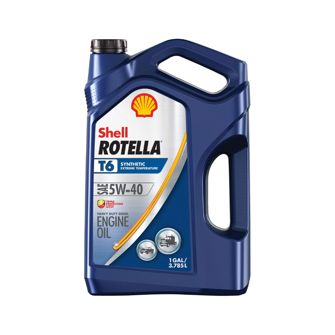 Shell Rotella T6 Full Synthetic 5W-40 Diesel Engine Oil (1-Gallon. Case of 3)