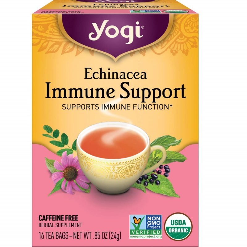 Yogi Tea Echinacea Immune Support. 6 Pack. Caffeine Free. 96 Tea Bags