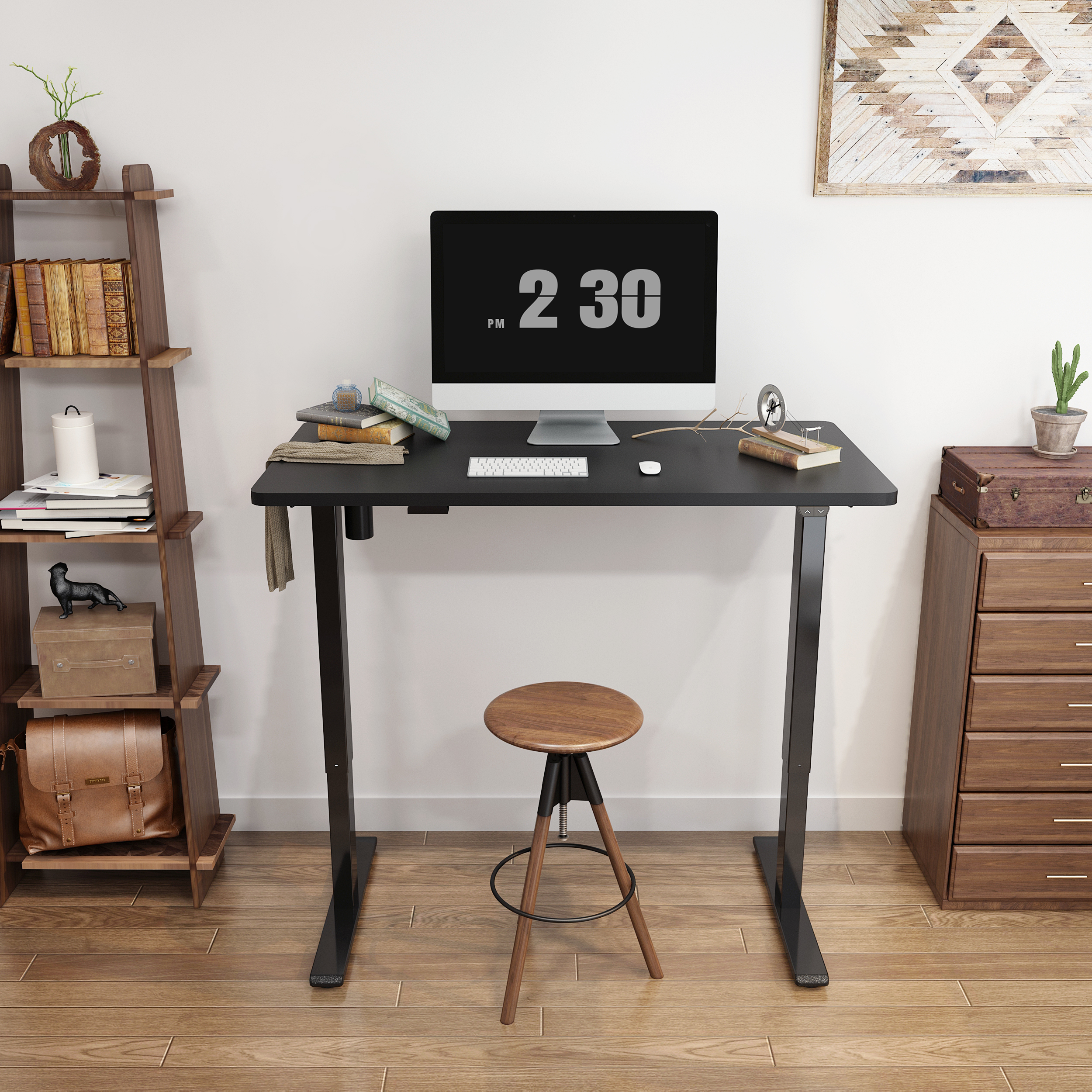 FLEXISPOT 42″ x 24″ Home Office Electric Height Adjustable Standing Desk Black Computer Desk