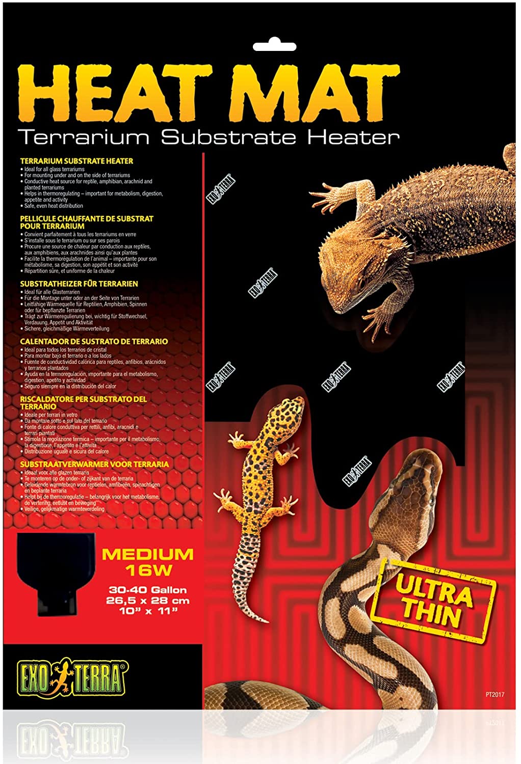 Exo Terra Heat Mat. Reptile Terrarium Substrate Heater. 16 Watt. Medium