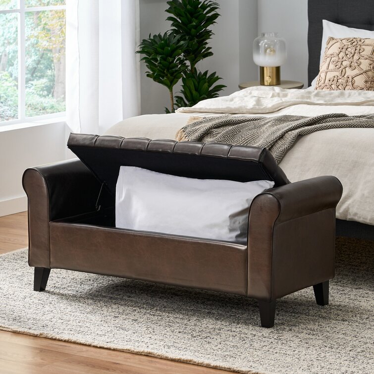 Axtell Vegan Leather Storage Ottoman