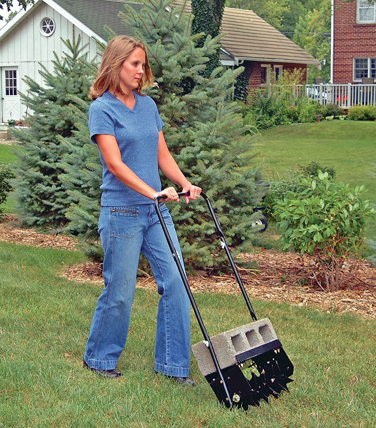 Agri-Fab 45-0365 Push Spike Aerator. Black