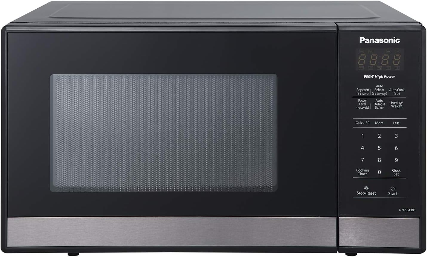 Panasonic NN-SB438S Compact Microwave Oven. 0.9 cft. Black Stainless Steel