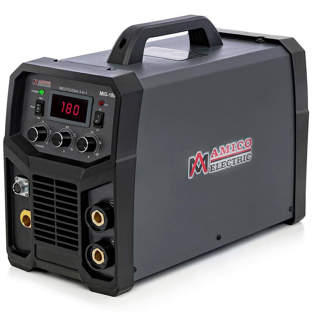 AMICO POWER MIG-180 180 Amp MIG/Flux-Cored/TIG/Stick Multi-Process Welder. 100-250V Voltage. Compatible Spool Gun SPG15180