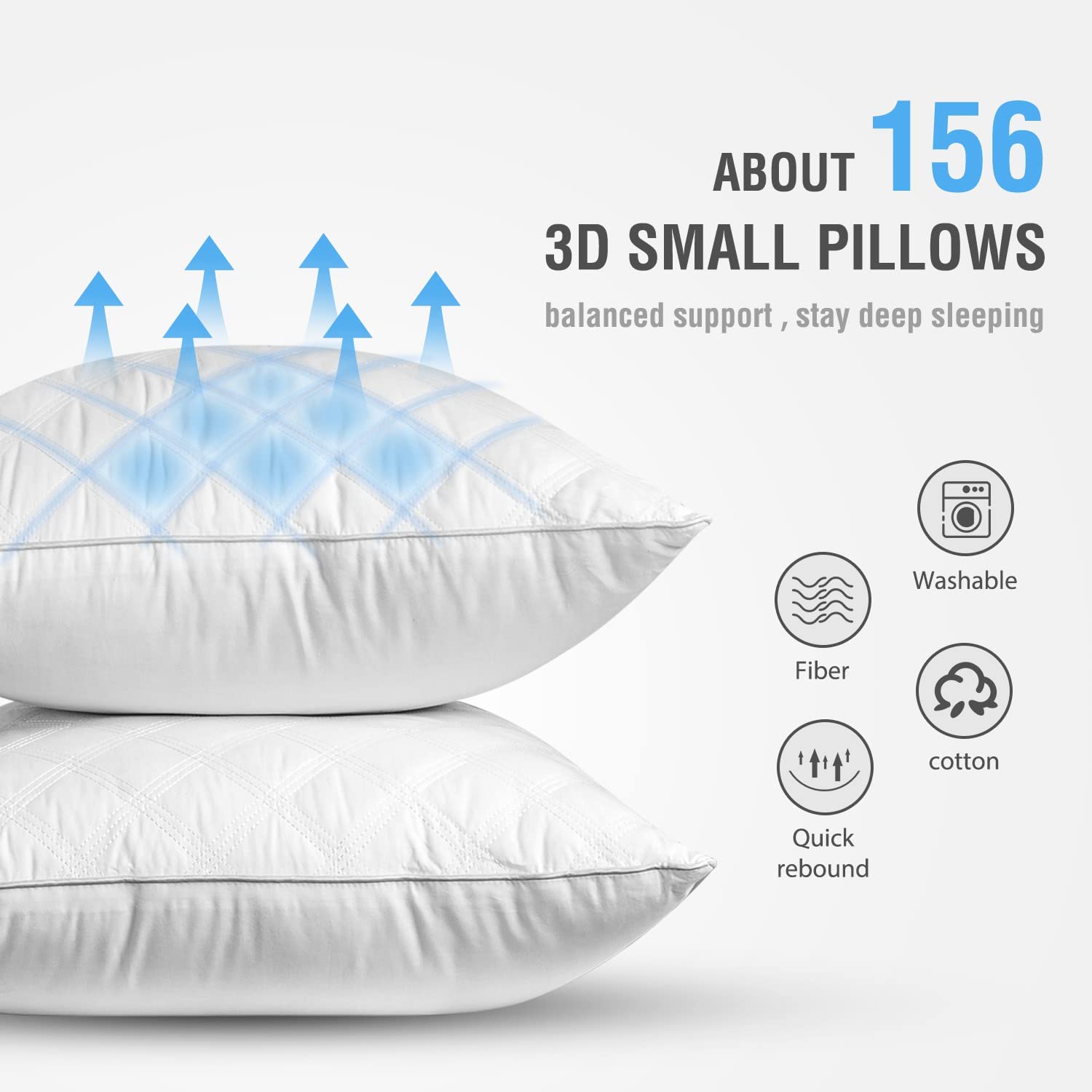 Bed Pillows for Sleeping 2 Pack Standard Size 20 x 26 Inches