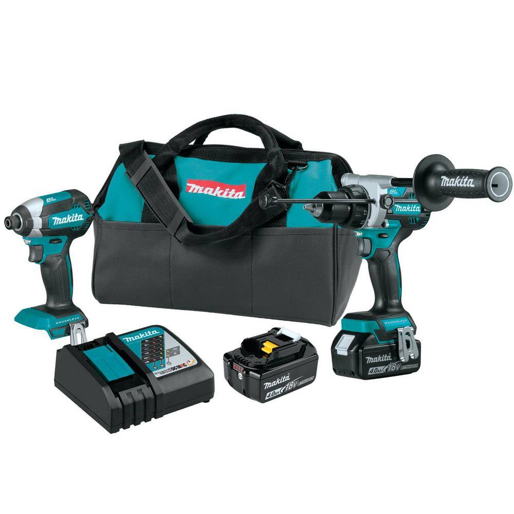 Makita XT291M 18V LXT Lithium-Ion Brushless Cordless 2-Piece Combo Kit (Hammer Drill/Impact Driver) 4.0Ah
